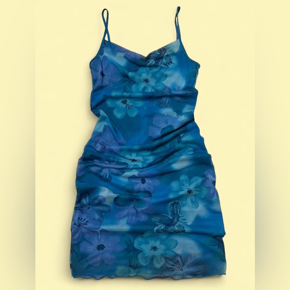 Floral Blue Slip Dress